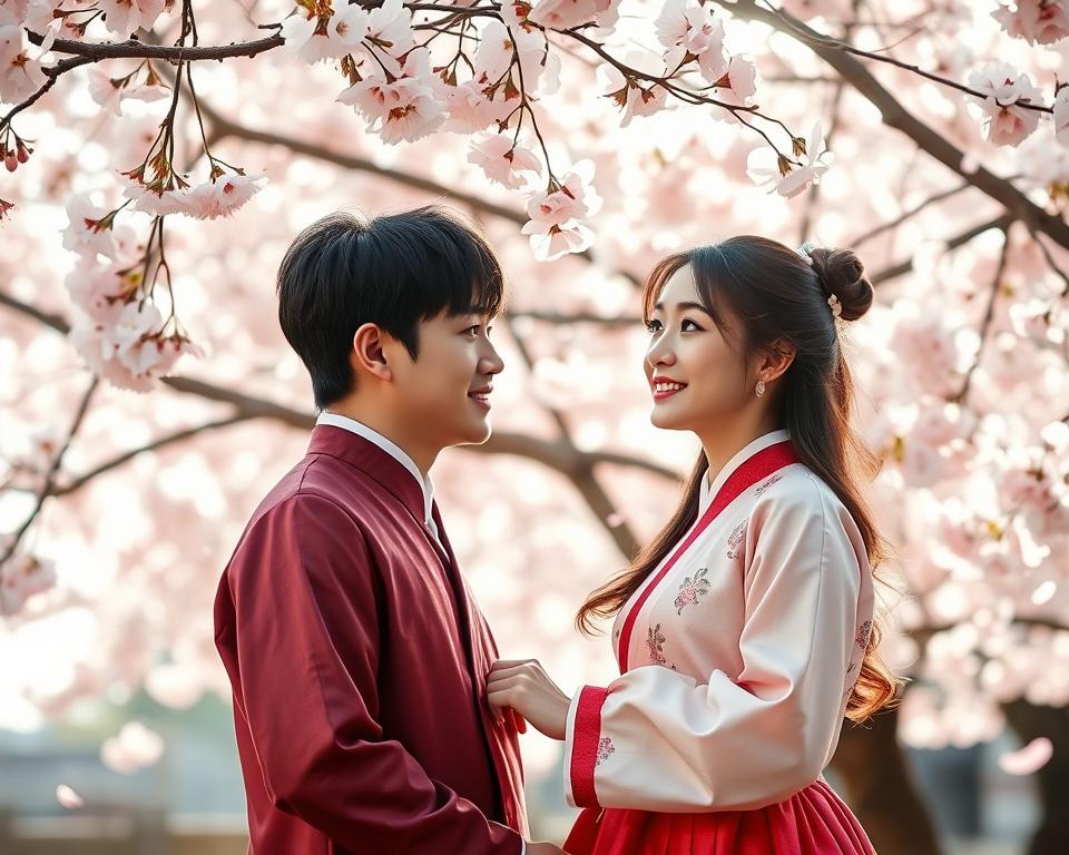 Casal de novela coreana romântica